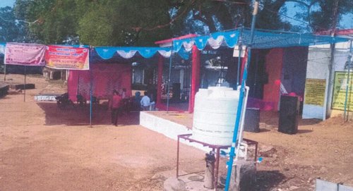 पीएचई द्वारा पंडालों में की जा रही जलापूर्ति