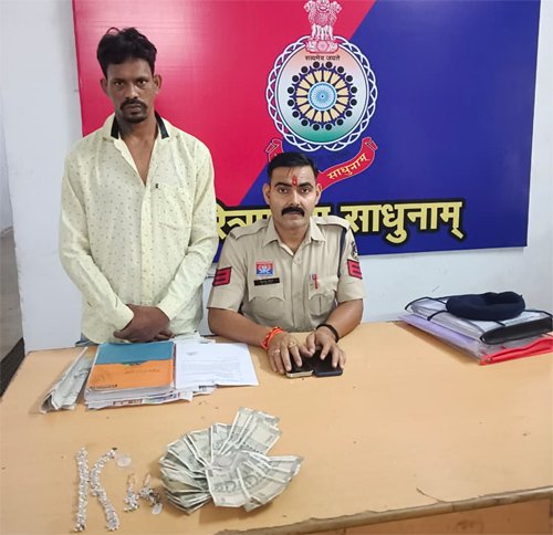 गोलछा ज्वेलर्स में हुई चोरी का दूसरा आरोपी गिरफ्तार, चांदी के जेवर व नगदी बरामद