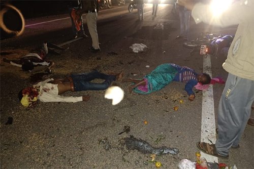 नेशनल हाईवे 930 फिर बना मौत का हाईवे, दो की दर्दनाक मौत, एक महिला गंभीर