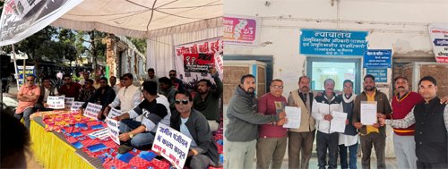 गाइडलाइन दरों में बढ़ोत्तरी के खिलाफ उबाल, जयस्तंभ चौक पर धरना आंदोलन पांचवें दिन भी जारी