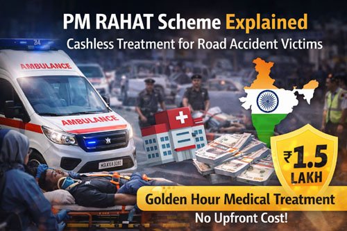 पीएम-राहत योजना से सड़क दुर्घटना घायलों को मिलेगा 1.5 लाख रुपए तक कैशलेस ईलाज